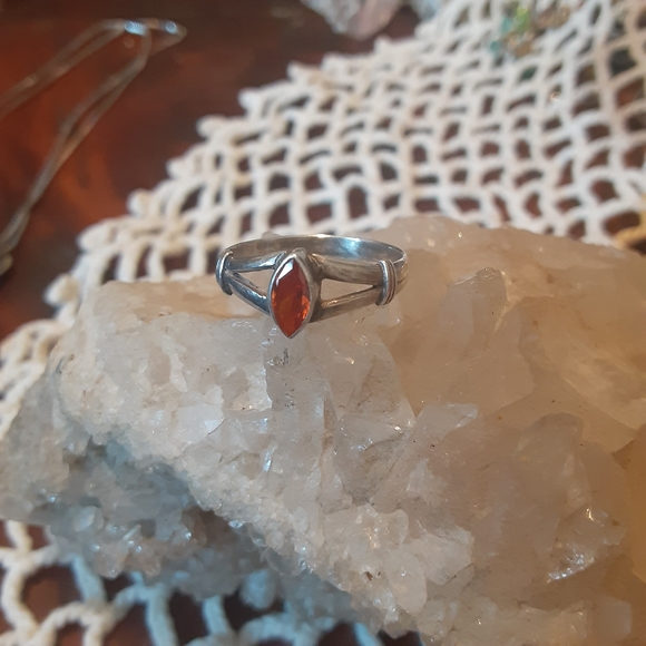 Fire Opal stunning 50s Sterling RARE - Picture 2 of 6